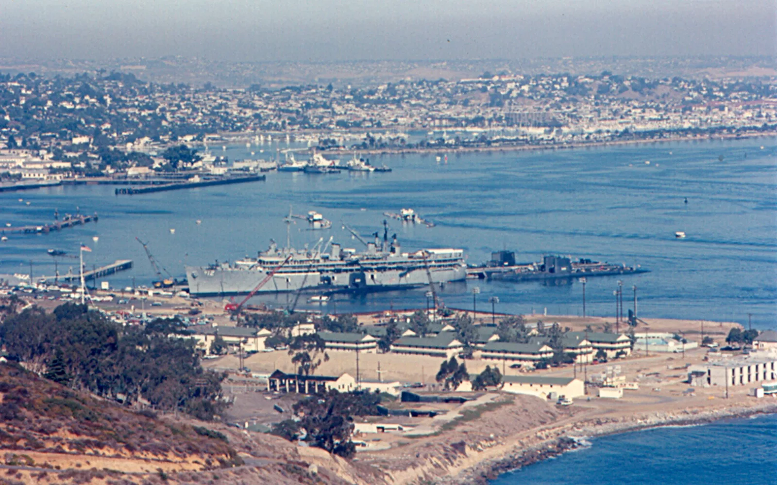 San Diego Bay view from Point Loma showing the harbor and city